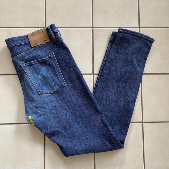 $278 Hiroshi Kato 32x32 Scissors Slim Tapered Selvedge Jeans Stretch Indigo Raw - Picture 1 of 5